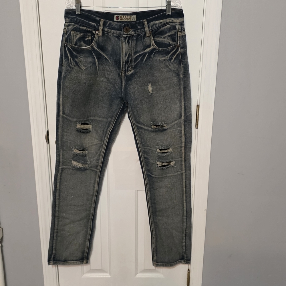 KAALU Distressed Acid Wash Jeans Size 36